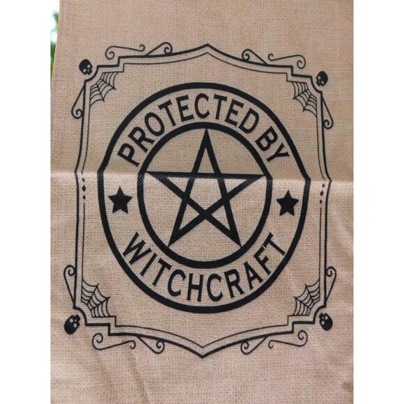 Protected by Witchcraft Garden Flag Halloween Outdoor Yard Banner Pagan Wicca - Picture 6 of 6